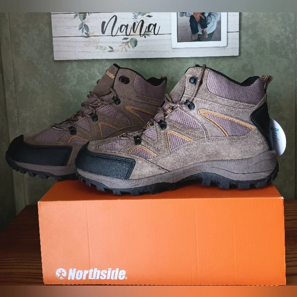 Northside Leather Waterproof Hiking Work Boots Tan Dark Honey Mens 12 NEW In Box